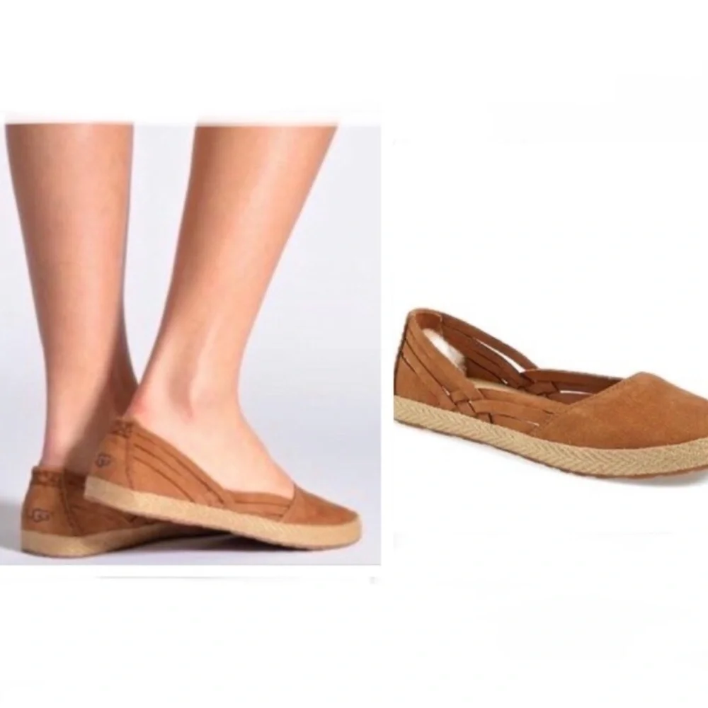 UGG cream nubuck leather Cicily espadrille 7.5